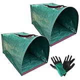 Gartenabfallsäcke | Baubeutel | Grünabfallsack | 150 l, 200 l, 270 l wiederverwendbare Gartensäcke mit Griffen, ideal zum Sammeln von Gartenabfällen, Pflanzengras und Blättern