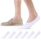 CLOSEMATE 6 Paar Füßlinge Herren 39-42 43-46 Atmungsaktiv Sommer Sneaker Socken Unsichtbare Freizeitsocken Elastische Füsslinge Kurzesocken Footies für Mokassins Loafer 6Weiß M