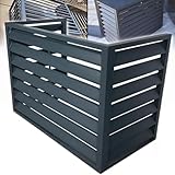 Aluminium-Klimaanlagenabdeckung – für den Außenbereich, AC-Sichtschutzzaun, Metall, Gartenzaun, wetterfest, für den Außenbereich, grau, 100 x 50 x 70 cm