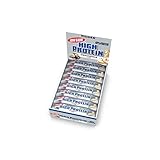 Weider Low Carb High Protein Eiweißriegel, Stracciatella, 24 Stück pro Box, Fitness & Bodybuilding