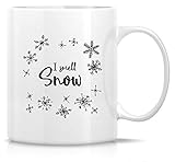 Retreez Lustige Tasse – I Smell Snow Christmas Season Keramik-Kaffeetassen, 325 ml, lustig, sarkastisch, motivierend, inspirierend, Weihnachtsgeschenk für Freunde, Kollegen, Geschwister, Papa oder