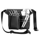 ZACUDA Friseur Werkzeugtasche, PU Leder Barber Werkzeugtasche Schwarz Friseur Gürteltasche Friseur Bauchtasche dient zur Aufbewahrung von Friseurscheren, Klammern, Haarkämmen