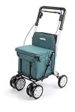 Carlett - Lett800 Comfort Move | Einkaufstrolley | 4-Rad Faltbarer Einkaufswagen | Medizinprodukt der Klasse I | Abnehmbare Tasche 29 l/15 kg | Rollator mit Sitz | Ablagefach | Grün