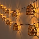 JVURICE Lichterkette Aussen Lampions,3M 15 LED Lichterkette Batteriebetrieben Halloween Dekoration Timer IP66 Wasserdicht Warmweiß Lichterkette Innen für St Martin,Garten,Weihnachten,Beleuchtung Deko