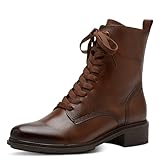 Tamaris Damen Schnürstiefel Leder Blockabsatz; COGNAC LEATHER/braun; 38 EU