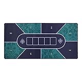 Itkcozcg 40x20 Zoll Professionelle Pokermatte Tragbarer Gummi Waterfotter Tischabdeckung 6 Player Layout Für Table Top Game Professionelle Matte Gummi Matte Top Foldable Hold Layout