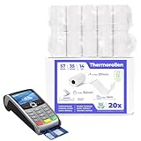 SWIPARO® EC Cash Rollen Thermopapier 57mm x 35mm x 12mm - Bonrollen 57x35x12 für EC & Kredit-Kartenlesegeräte - Thermorollen 57mm - Thermal Rolls EC Device - Für Systeme bis 14m Papierbedarf (20 Stk)