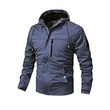 Softshelljacke Herren Einfarbig Übergangsjacke mit Kapuze Reißverschluss Jacke mit Vielen Taschen Outdoor Fahrradjacke Fashion Winterjacke Lässige Wanderjacke Kapuzenjacke Arbeitsjacke Skijacke