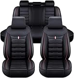 FRVRET Auto Leder Sitzbezüge Sets für Audi A4 B7 Avant/A4 B8/A4 B8 S/A4 B8 Sport/A4 B8 Tuning, Autositzbezüge Sets rutschfest Wasserdicht Atmungsaktiv Bequem Seat Schonbezüge Innenraum Zubehör