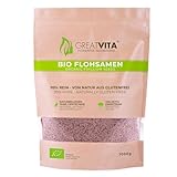 GreatVita Bio Flohsamen, 99% rein, 1000g ganze Flohsamen im Beutel