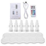 Cryfokt Flammenlose Kerzen mit Fernbedienung, 12 LED-Kerzen, Wiederaufladbar über USB mit Fernbedienung, Intelligente Votivkerzen für Halloween, Weihnachten, Party, Heimdekoration