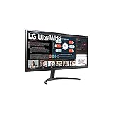 LG 34WP500-B 86,7 cm (34 Zoll) UltraWide Monitor (Full HD, IPS-Panel, 21:9-Format), schwarz