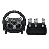 Logitech G G920 Driving Force Gaming Rennlenkrad, Zweimotoriges Force Feedback, 900° Lenkbereich, Racing Leder-Lenkrad, Verstellbare Edelstahl Bodenpedale, für Xbox Series X S, Xbox One, PC - Schwarz
