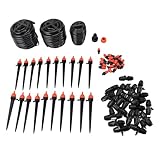 SIXRUN Einstellbares Tropfbewässerungsset, Effizientes Automatisches Sprinklerset für Rasen, Garten, Gewächshaus, ABS-PVC-Material