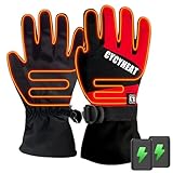 CYCYHEAT Beheizbare Handschuhe Kinder - Beheizbare Handschuhe, 3 Einstellbare Temperaturstufen Skihandschuhe für Winter, Skifahren, Radfahren, Wandern, Camping (Schwarz, L/XL)