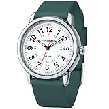 PINDOWS Uhren für Damen, Analog-Quarzuhren für Studenten, Damen und Herren, 30 M Wasserdicht Militärzeit-Anzeige Leuchtendes, leicht ablesbares Zifferblatt