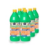 Dönges Brennspiritus EU 6 x 1L Flasche (Spiritus Frostschutz Reinigungsmittel Alkohol Bioalkohol Schmimelentferner Alkoholreiniger Ethanol Desinfektionsmittel Grillanzünder) (Pack à 6 Stück)