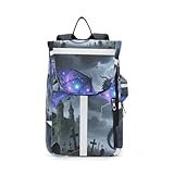 miaozhen Tennistasche für Damen und Herren, atmungsaktiv, Mystic Dragon Castle Lightning dunkelblau, Reißverschluss, Tennistasche, Turnbeutel für Tennis, Badminton, Racketball, Bulto Para