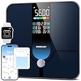 INSMART Smart scale, 227KG/500lb 30x30cm Personenwaage Digital, Körperfettwaage mit APP/Bluetooth/Vollflächiger Sensor, 18 Messdaten für BMI, Gewicht, Körperfett, Herzfrequenz, Muskelmasse