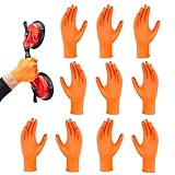 Generisch Nitrilchemische Schutzhandschuhe - 10x TABELWÜRSCHLUSS GLOVES | Gummihandschuh | Verstärkte, nicht überstreichende Fäustlinge orange für Mechaniker