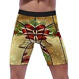 Anceky Frohe Weihnachten Kompressionsshorts Herren Spandex Sportshorts Workout Performance Baselayer Unterwäsche