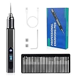 Cykelith Wiederaufladierbar mit 30 Bits Gravierstift Kit Mini Graveur Gravurwerkzeug Zu 21000 U/min Tragbar Gravurstift Multifunktionswerkzeug für Schmuck, Holz, Glas, Metall, Kunststoff, Stein,DIY