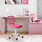 FurnitureR Home Office Stuhl Ergonomischer justierbarer Höhendreher Rolling Computer Executive Stuhl für Home Office Arbeitszimmer, Candy Rosa