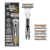 BIC Hybrid 5 Flex Rasierer Herren, Nassrasierer mit 3 Wechselklingen mit je 5 Klingen, mit Aloe Vera und Vitamin E, mit Präzisionstrimmer