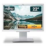 Fujitsu Display B22W-7 LED 22 Zoll Business Computer Monitor, Desktop Gaming Monitor, HD+ (VGA - DisplayPort - DVI - Lautsprecher - USB-HUB - VESA), PC Bildschirm, marmorgrau (Generalüberholt)