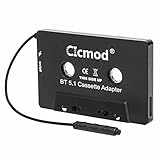 CICMOD Bluetooth Kassettenadapter BT Kassette Auto Universal Autoradio Car Tape AUX Adapter KFZ 5.1 Schwarz