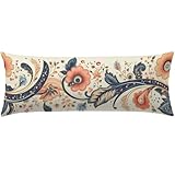 Farbe Seitenschläferkissen bezug 60x180, Böhmen Kissenbezug 60x180 Samt Side Sleeper Pillow, Verbessern Sie Schlafqualität Doppelseitig Drucken Seitenschläfer Kissen, Weich Zierkissenbezüge w0-558