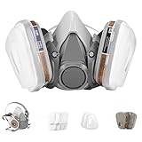 LAMANICE Atemschutzmaske, Lackiermaske mit Filter für Dämpfe, Farbe, Staub, Sprühen, Maschinenpolieren, Formaldehyd, Schleifen, Epoxidharz