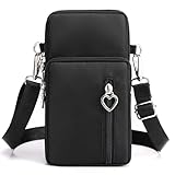DuoLmi Umhängetasche Damen Klein, Crossbody Tasche für Damen, Nylon Handy Mini-Tasche Kleine Schultertasche Multifunktionale Handytasche, Handytasche zum Umhängen Damen