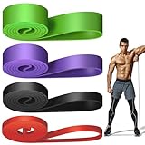 Fitnessbänder,Widerstandsbänder Set Mit 4 Verschiedene Ebenen, Resistance Bands, Gummiband Sport, Gymnastikband, Trainingsbänder, Fitnessband für Kraftraining, Pilates, Yoga für Männer und Frauen