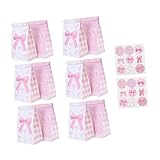 VALICLUD 12 Stück Bowknot Geschenkt Üte Geschenktüten Für Den Junggesellenabschied Geschenktüten Zum Geburtstag Bowknot-bonbontüten -dusche-taschen Kleine Papiertüten Rosa Kraftpapier