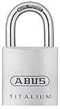 ABUS Titalium Vorhängeschloss 80TI/50 - Kellerschloss mit leichtem, massiven Schlosskörper aus Spezial-Aluminium - ABUS-Sicherheitslevel 8 - Silber