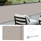 Cool Area Balkon Sichtschutz Balkonumspannungen PES Wasserdicht wetterfester mit Kabelbinder, 90x300cm, Taupe