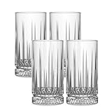 Premium Longdrinkgläser 4er Set – 460ml Gläser kristallklar – Spülmaschinenfest & stilvoll – Trinkgläser für Cocktails, Gin, Aperitifs und Softdrinks (Design 3)