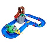AquaPlay - Adventureland - Wasserbahn mit Berg, Turm und Stausee, Spieleset inkl. 2 Tierfiguren, Motorboot und Speedboot, für Kinder ab 3 Jahren