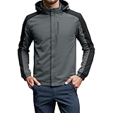 Regenmantel Herren Wasserdicht, Windbreaker Herren Übergangsjacke Leicht Softshelljacke Sportlich Winterjacke Casual Kapuzenjacke Winter Regenjacke Funky Windjacke mit Kapuze und Zip Sportjacken