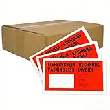 baytronic Dokumententaschen, DIN lang, rot schwarz bedruckt Lieferschein/Rechnung (1000 Stück)