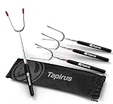 Tapirus 4 Ausziehbare Camping-Sticks zum Marshmallow-Braten, langlebige Edelstahl-Ausrüstung, Grillspieße mit isolierten Griffen, Teleskop-Gabeln, Utensilien für Smores, Hot Dogs & Shish-Kebabs