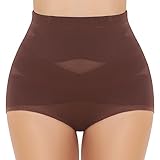 SIMIYA Damen Shapewear Unterhose Bauchweg Miederhose hoher Taille Unterwäsche Bauchkontrolle Miederpant weicher und bequemer Body Shaper für Frauen (Braun-US,XXL)