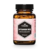 Vitamin B12 hochdosiert - 1000µg Vit B12 aus Methylcobalamin - 90 Kapseln im Glas - Vegan - Laborgeprüft