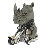 Toyvian Inertiales Motorrad Robustem Kunststoff Kreatives Tiermodell Nashorn Kindersicheres Desktop dekor Fördert Eltern Junge Mädchen interaktion und Spielerisches Lernen