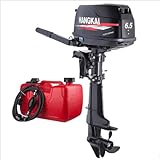 6.5HP 4 Takt Außenborder Motor Benzinmotor Außenbordmotor Wasserkühlung System Heavy Duty Boot Motor Für Aufblasbare Fischerboot, CDI Zündsystem, 123CC, 40CM/16In Short Shaft, 5000-6000r/min