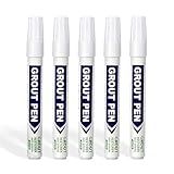 5 Stück Fugenstift Weiß Wasserdicht Fliesenstift Fugenreparatur Weiss Wird zum Verfugen von Wand- und Bodenfliesen in Badezimmern Küchen Bädern Verwendet