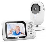 TakTark Babyphone mit Kamera, Babyfon mit Kamera 3.2'' Video Baby Monitor, Kamera und Audio Babyphone mit Zoom, VOX Funktion, Gegensprechfunktion, Nachtsicht, Temperaturüberwachung