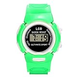 Kinder-Sportuhr, elektronisch, für Mädchen, analog, LED, digitale Kinderuhr, Jungen, Digitaluhr, grün, Eine Größe