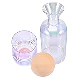 IMIKEYA 1 Satz Kaltwasserflaschen-Set dinning tablet set Kanne mit Deckel Wasserkrug Glasbecher Nachttischkaraffe aus Glas Karaffe mit Tasse nordisch Flasche kaltes Wasser Besteck Holz